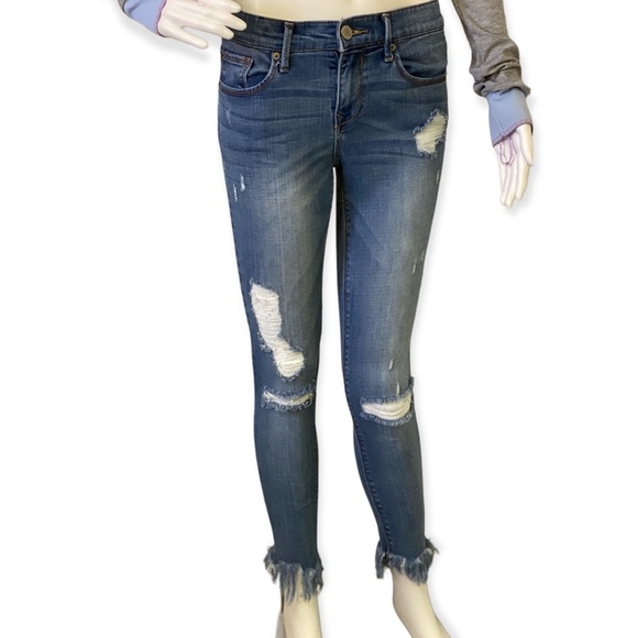 Express Denim - Performance Stretch Cropped Leggings Mid-rise Express Distressed Jeans
